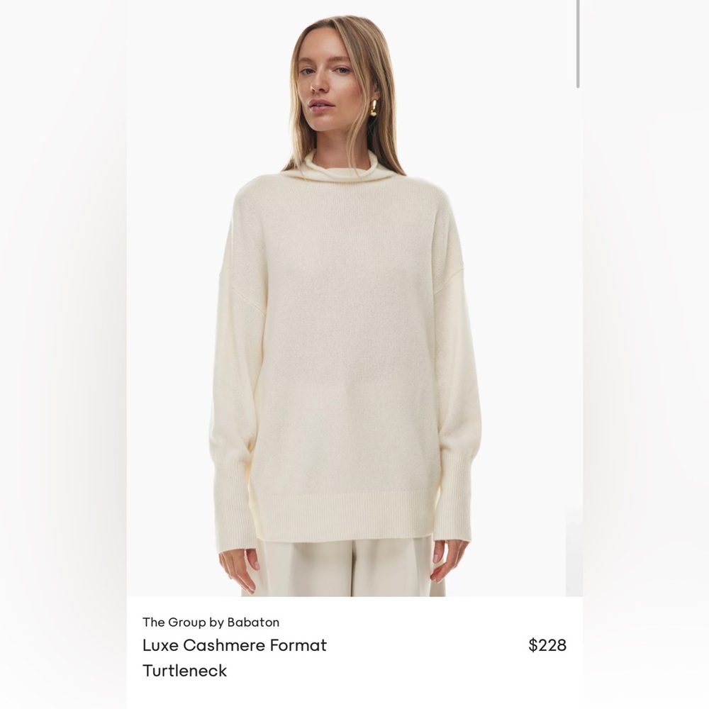 Aritzia Luxe Cashmere Format Turtleneck - Cream